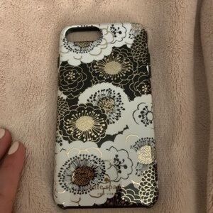 Kate Spade Black and Gold Floral Phone Cover